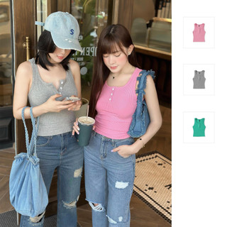 Áo tanktop nữ plain, chất vải thun gân 4 chiều, wtt005, somehow