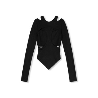 Áo long nữ sleeves cutout black white, chất vải thun tăm thoải mái, wki022, somehow