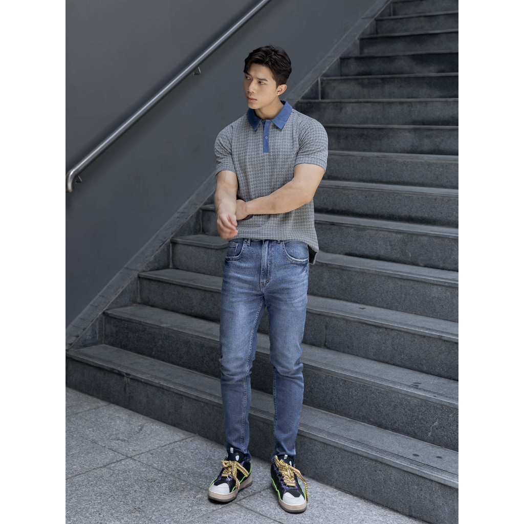 Quần Jean Nam Skinny Stone Legopen Blue, Chất Vải Jean Cotton Thoải Mái, QJ0047, SOMEHOW