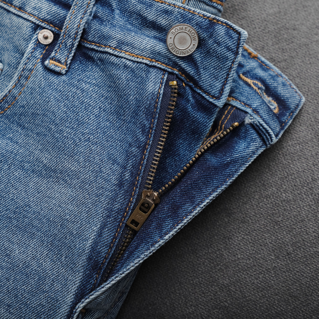 Quần Jean Nam Skinny Stone Legopen Blue, Chất Vải Jean Cotton Thoải Mái, QJ0047, SOMEHOW