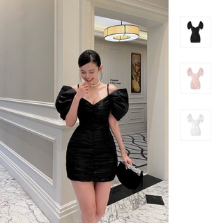 Đầm ngắn nữ body full ruffle, chất vải taffta silk thoải mái, wdn000286, somehow