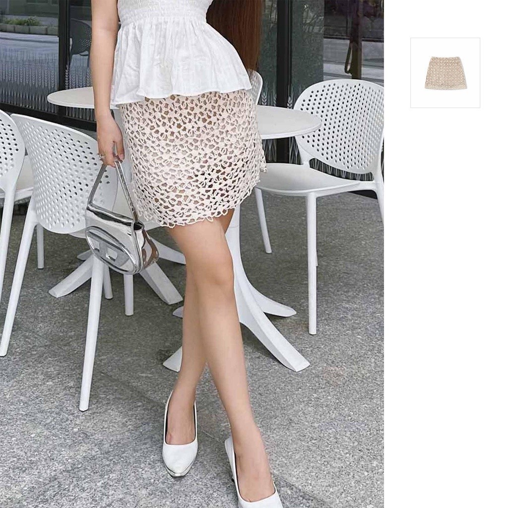 Chân Váy Nữ Lace Mini Skirt, Chất Vải Ren Cotton Thoải Mái, WCV001, SOMEHOW