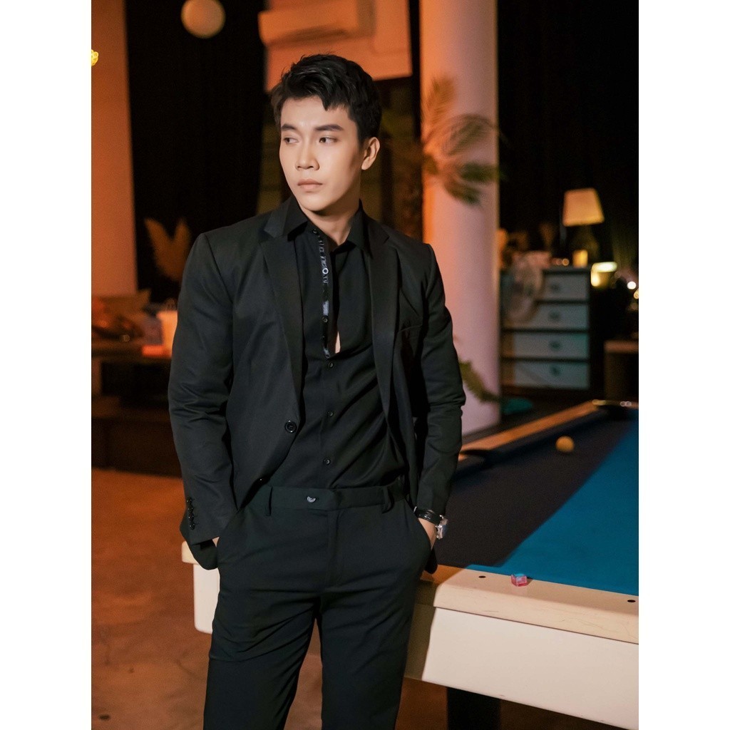 Áo Blazer Nam Casual Black Gray , Chất Vải Cotton 2 Chiều Thoải Mái , BL000013 , SOMEHOW