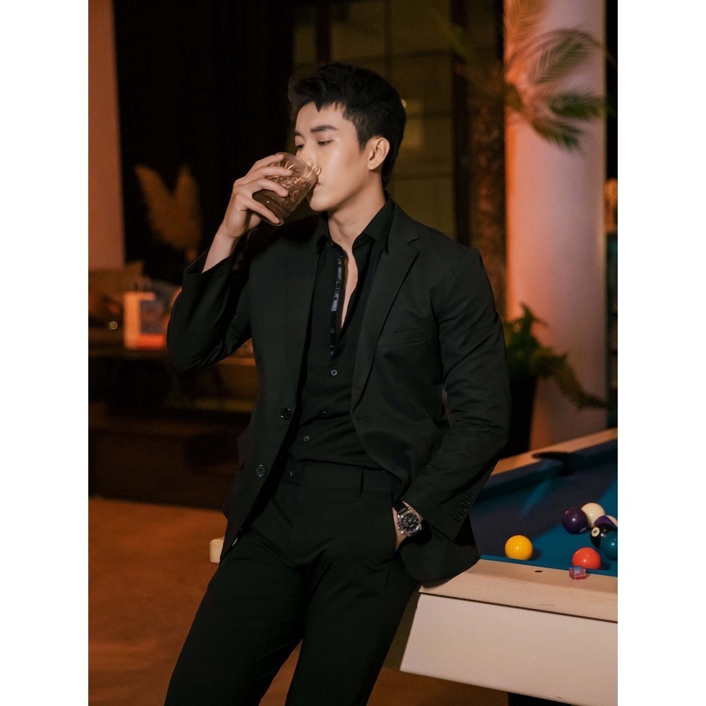 Áo Blazer Nam Casual Black Gray , Chất Vải Cotton 2 Chiều Thoải Mái , BL000013 , SOMEHOW