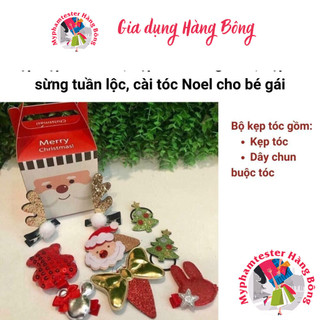 Kẹp tóc noel, kẹp tóc giáng sinh, kẹp tóc sừng tuần lộc, cài tóc noel cho bé gái
