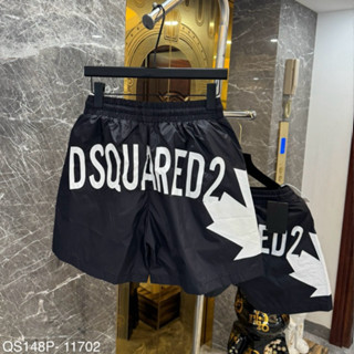 Quần Short Gió Nam DSQ Đen In Hoạ Tiết Hình Lá Phong Trắng Chữ Dsquared2 Sau Mông .Quần Đùi Siêu Cấp Cho Anh Em Boy Phố