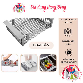 Kệ giá rổ gác bồn rửa chén bát đĩa inox 304, gác bồn rửa chén đa năng cực tiện lợi