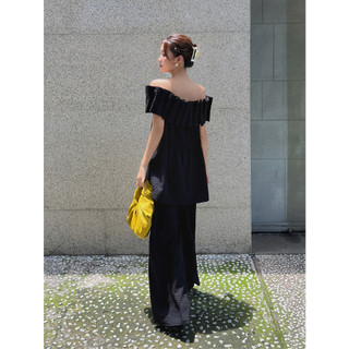 COCO SIN - Quần Linen Đen Dài Xếp Ly