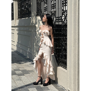 COCO SIN - Đầm Tơ 2 Dây Ruffle
