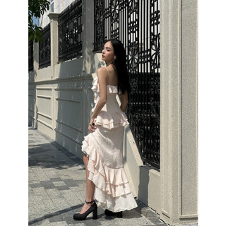 COCO SIN - Đầm Tơ 2 Dây Ruffle