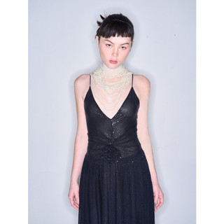 COCO SIN - Đầm 2 Dây Thun Sequin Đen