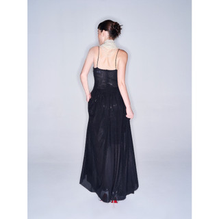 COCO SIN - Đầm 2 Dây Thun Sequin Đen