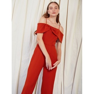 COCO SIN - Jumpsuit Đỏ Cam Xếp Nơ