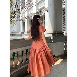 COCO SIN - Đầm Tơ Cam Midi