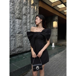 COCO SIN - Đầm Tapta Đen Nơ