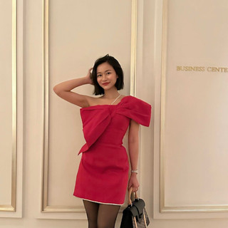 COCO SIN - Đầm Tapta Đỏ Nơ