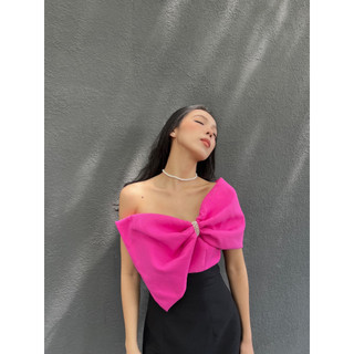 COCO SIN - Đầm Cúp Ngực Nơ Hồng Đính Đá