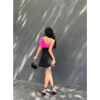COCO SIN - Đầm Cúp Ngực Nơ Hồng Đính Đá