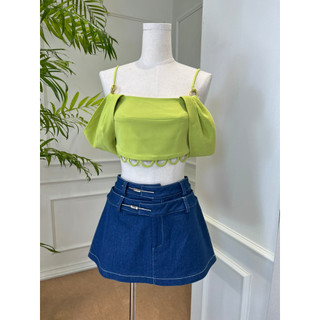 COCO SIN - Croptop Xanh Phối Khoen