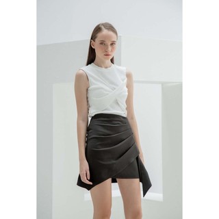 Cocosin -chân váy mini đen xếp ly