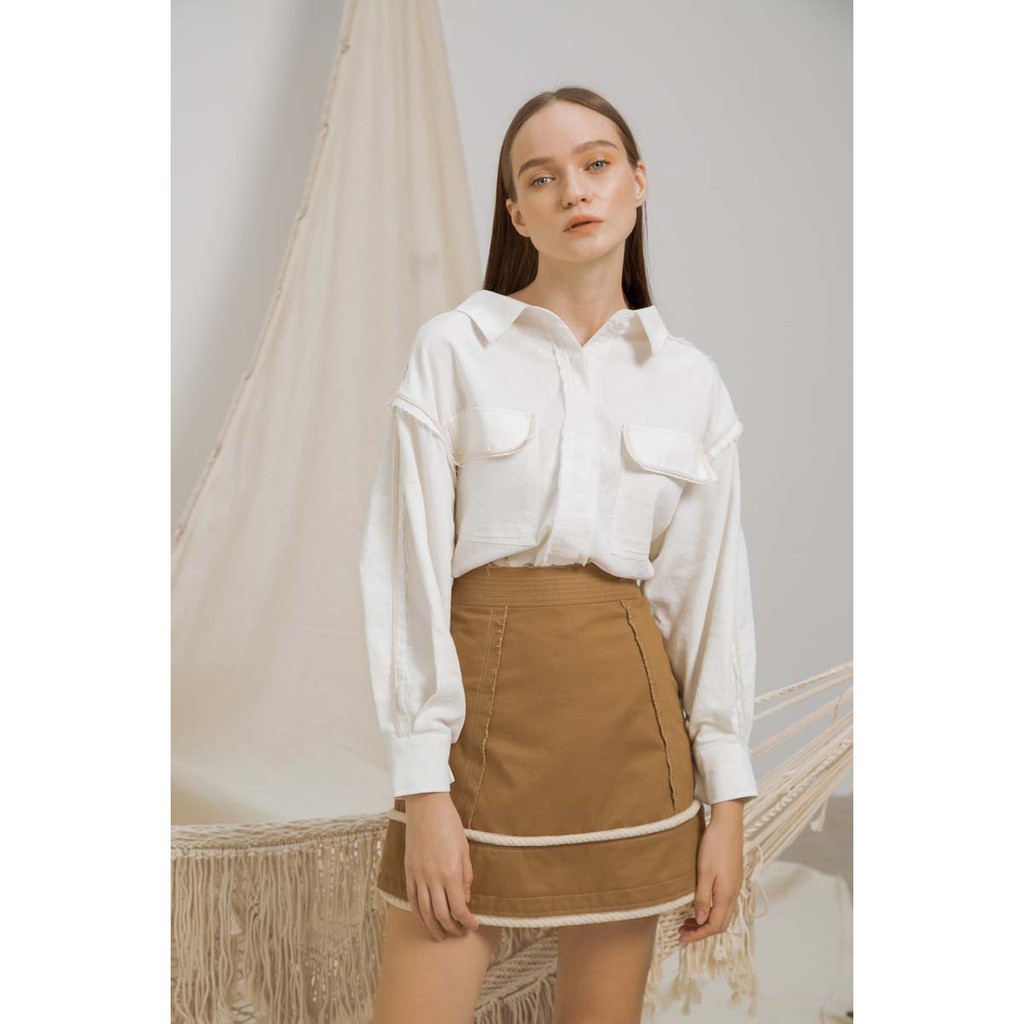COCOSIN - Sơ Mi Linen Viền Dây Thừng