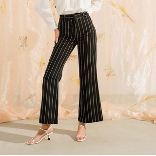 Cocosin - quần linen sọc trắng đen