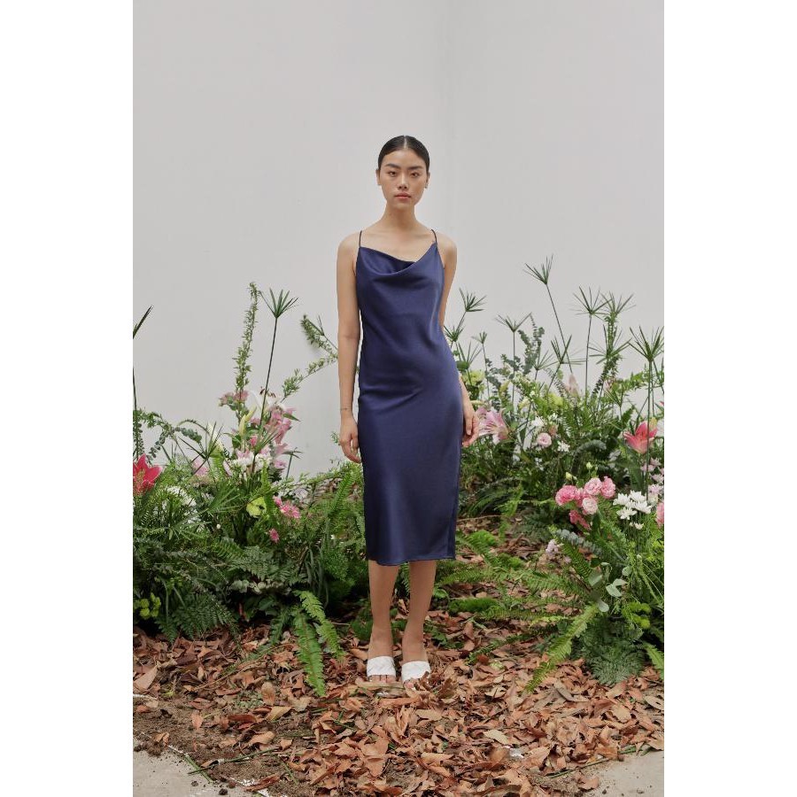 COCOSIN - Đầm 2 Dây Xanh Đen