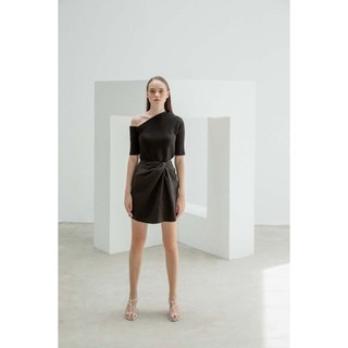 COCOSIN - Chân Váy Mini Đen Xoắn