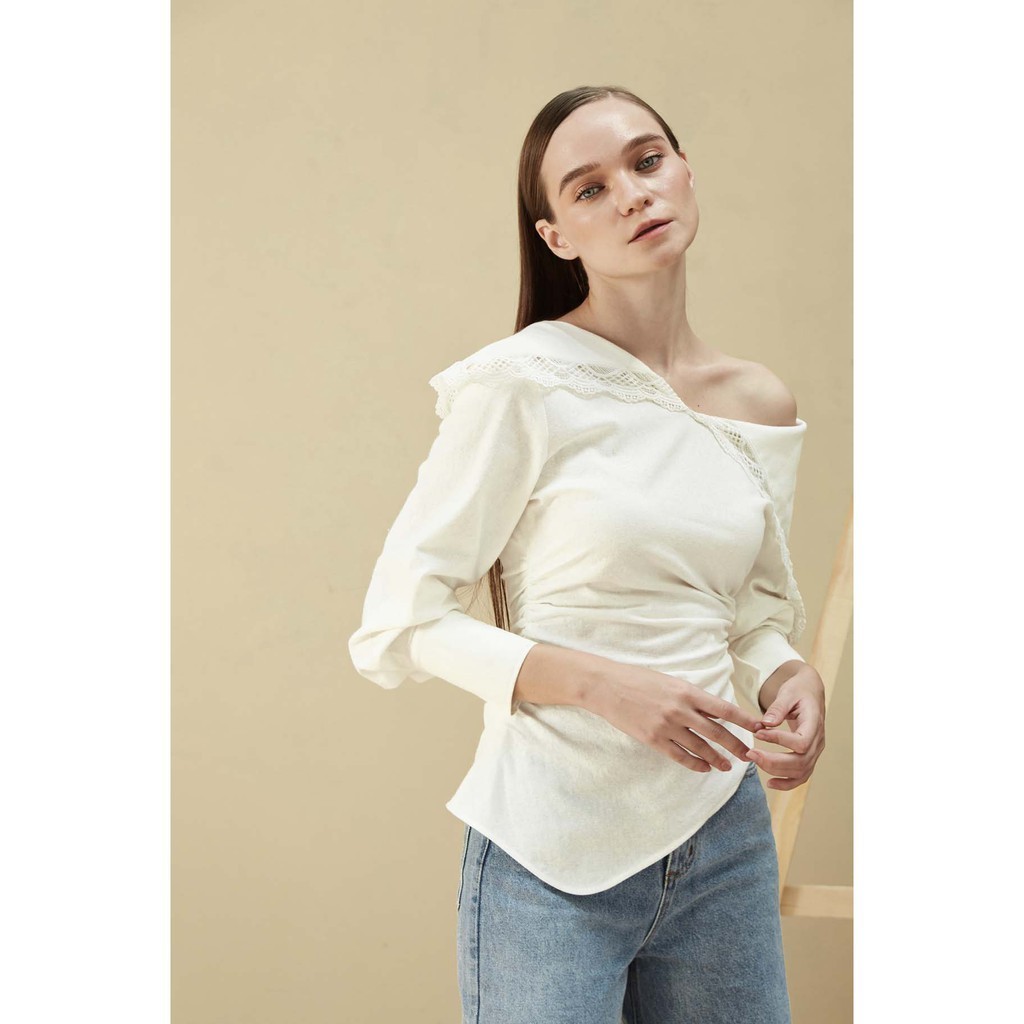 COCOSIN - Áo Linen Phối Ren