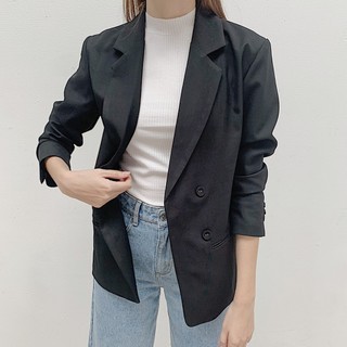 COCOSIN - Áo Blazer Đen
