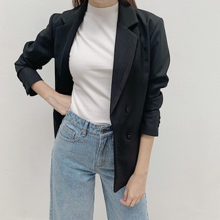 COCOSIN - Áo Blazer Đen