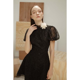 COCO SIN -Đầm Ren Đen Tay Phồng