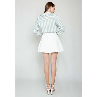 COCO SIN - Váy Mini Trắng Phối Tay Áo