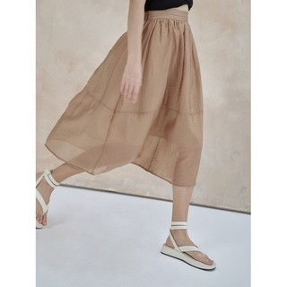 Coco sin - váy midi nâu organza