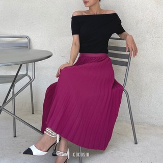 COCO SIN - Váy Midi Hồng Dập Ly