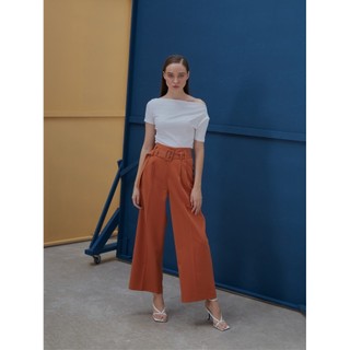 Coco sin - quần tây ống rộng cam kèm belt