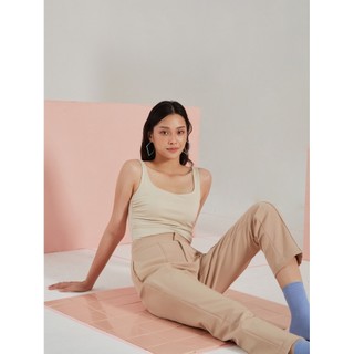 COCO SIN - Quần Tây Nữ Nâu Phom Công Sở Lưng Cao Ống Côn