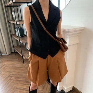 COCO SIN - Quần Short Nâu Xếp Ly