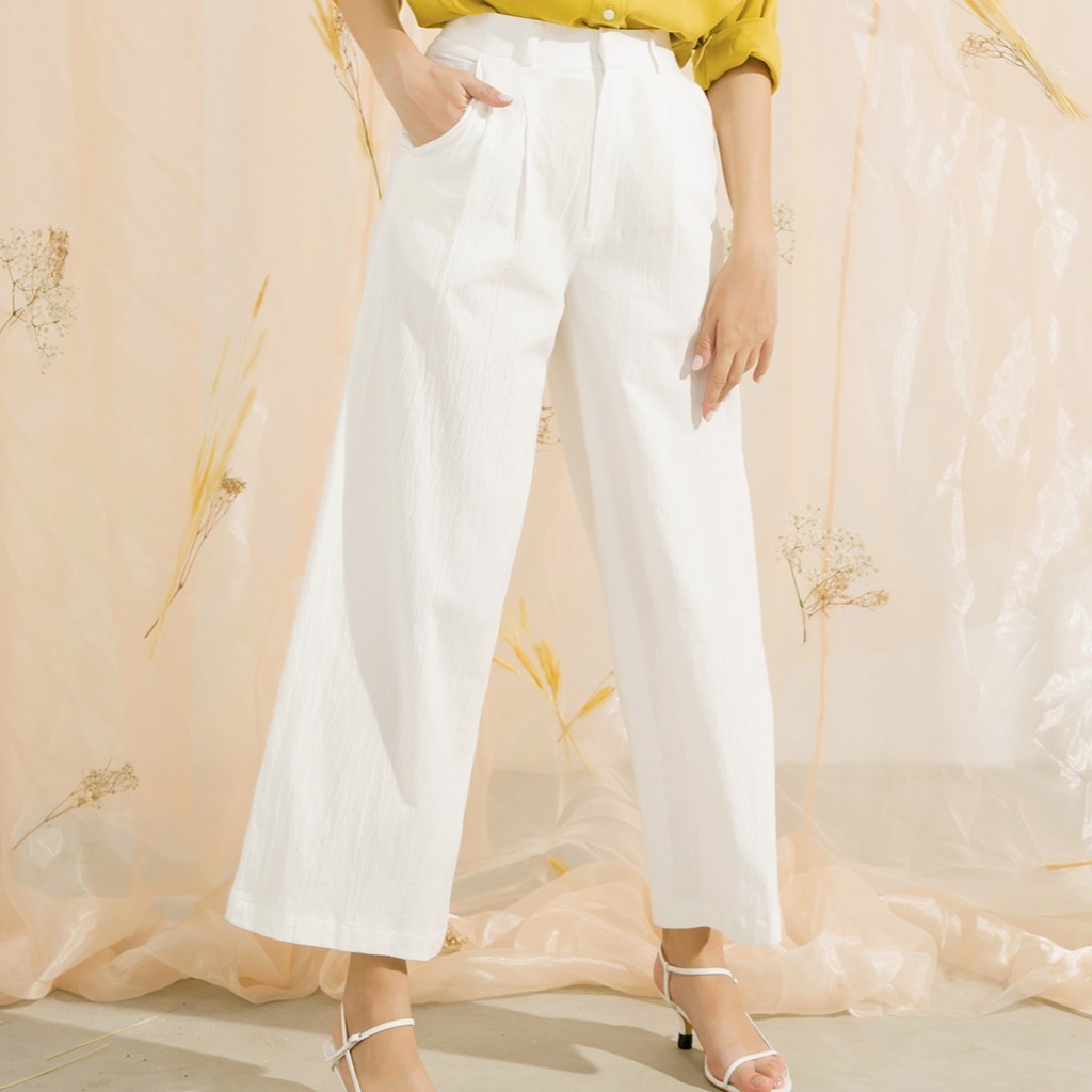 COCO SIN - Quần Ống Rộng Trắng