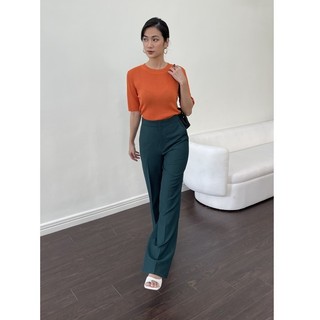 Coco sin - quần nữ xanh ống rộng suôn dài lưng cao công sở