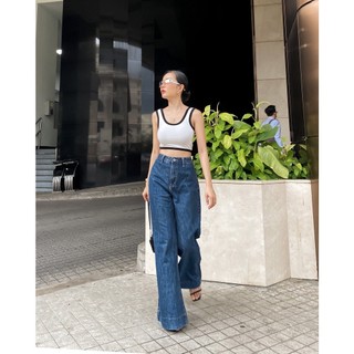 Coco sin - quần jean ống rộng xanh