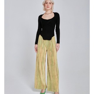 Coco sin - quần dập ly pattern vàng