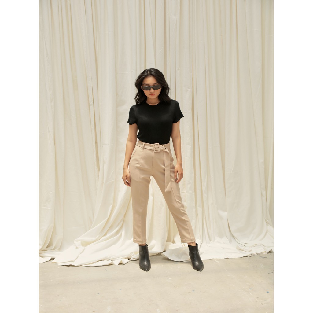 COCO SIN - Quần côn Basic Nâu Kèm Belt