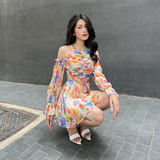 COCO SIN - Playsuit Hoa Nhún Ngực