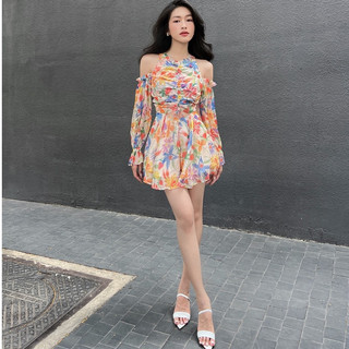 COCO SIN - Playsuit Hoa Nhún Ngực