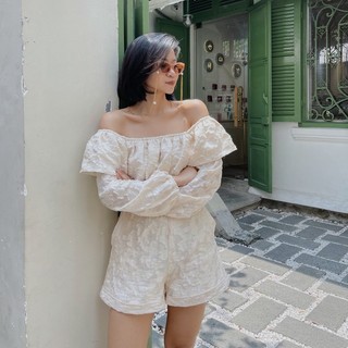 COCO SIN - Playsuit Kem Tay Phồng