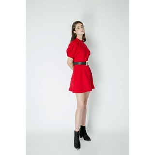 COCO SIN - Đầm Xòe Mini Đỏ Tay Phồng