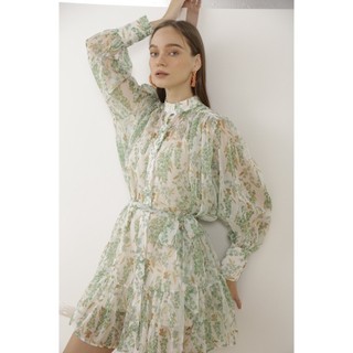 COCO SIN - Đầm Voan Hoa Xanh Green