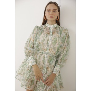 COCO SIN - Đầm Voan Hoa Xanh Green
