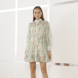 COCO SIN - Đầm Voan Hoa Xanh Green